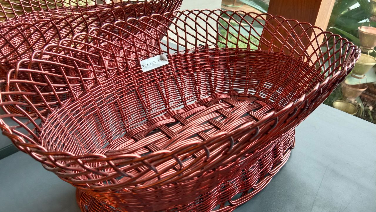 HANDMADE COPPER BRASS AND ALUMINIUM BASKET  thumbnail 3